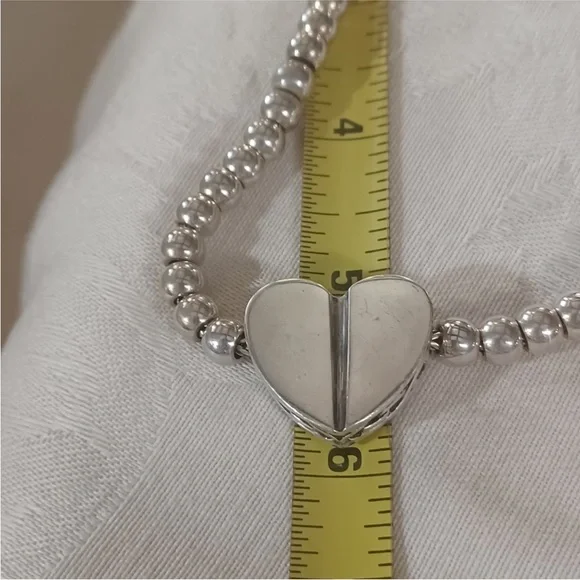 Barry Kieselstein-Cord Sterling Silver Beaded Heart Toggle Necklace - Picture 12 of 14
